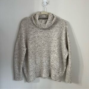 William Rast Alpaca Blend Knit Turtleneck Sweater Oversized Small Cream Office